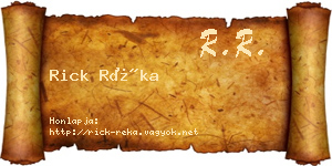 Rick Réka névjegykártya